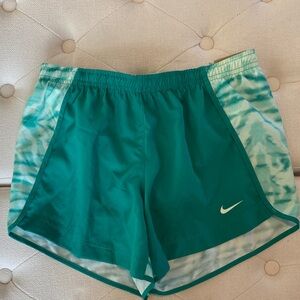 Nike Girl’s Green and Tie-Dye Athletic Shorts